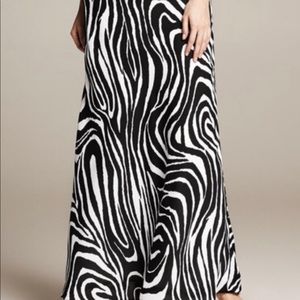 Black and White Zebra Print Maxi Skirt